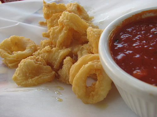 "Calamari Fritti at Sette Osteria" by dcflamenco, on Flickr