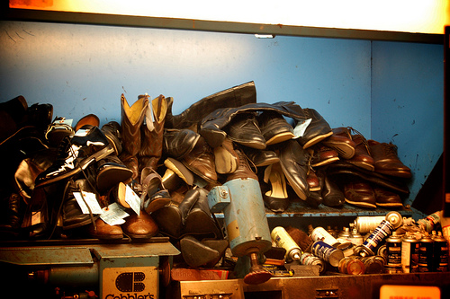 "shoe repair in metro" by sacasterisk, on Flickr