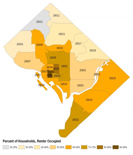 Percentage of Renters, 2000 Census