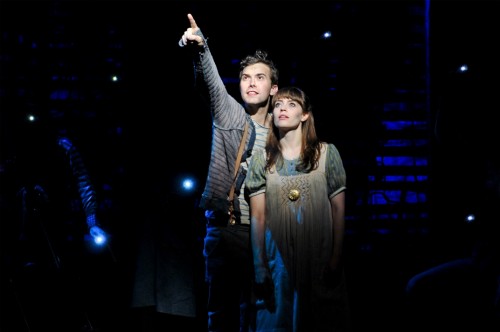 Joey deBettencourt as Boy and Megan Stern as Molly in Peter and the Starcatcher.  Photo by Jenny Anderson.