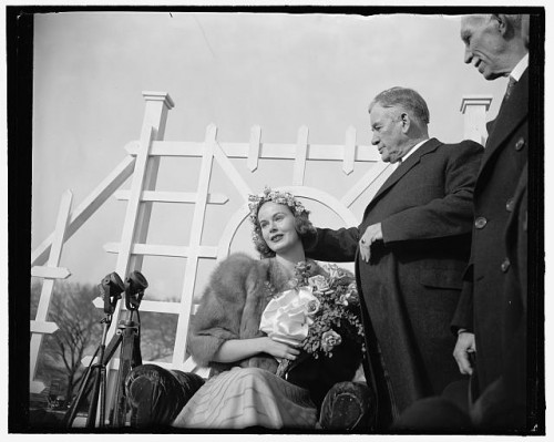 Senate Majority Leader crowns Cherry Blossom Queen. 