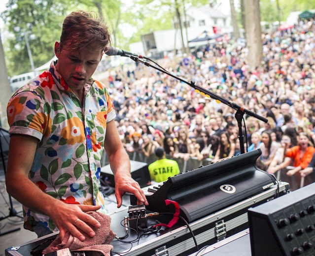 St. Lucia's sunny clothes reflected their upbeat music. (Photo courtesy Sweetlife Festival.)